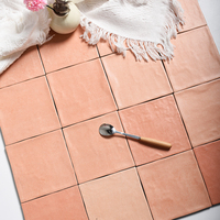 Carreaux en céramique émaillée rouge rétro 125x125mm, antidérapants et résistants à l'usure, pour la décoration murale intérieure dans les hôtels, les villas et les appartements