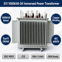 Wanbo-414 Wanbo S11 1000kVA 3 Faz Yağlı Tip Güç Trafosu 10kV 0.4kV Dağıtım İçin
