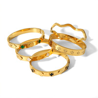 Bracelets en acier inoxydable doré à motif floral pour femmes, bijoux de luxe légers, cadeau 30g, collection Printemps 2025