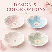 Ensemble d'assiettes à dîner en porcelaine de 8 pouces, motif floral élégant peint à la main, vaisselle écologique pour servir des salades, des desserts et des apéritifs