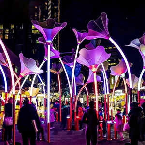 <span class=keywords><strong>Luz</strong></span> de flor de cuerno LED comercial para exteriores, impermeable, forma de gloria de la <span class=keywords><strong>mañana</strong></span> para Plaza Park Pathway, iluminación de paisaje - Product Image 2