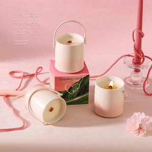 Bougies parfumées artisanales très demandées avec mèches <span class=keywords><strong>en</strong></span> bois, décorations haut de gamme, cire de soja, pot <span class=keywords><strong>en</strong></span> céramique, pour la maison et la chambre. - Product Image 2