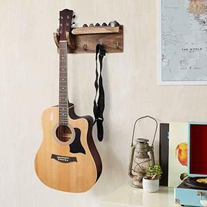 Support mural en <span class=keywords><strong>bois</strong></span> pour guitare JUNJI, support mural flottant en <span class=keywords><strong>bois</strong></span> pour guitare <span class=keywords><strong>avec</strong></span> porte-médiator - Product Image 4