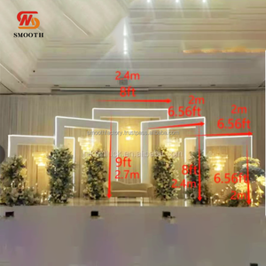 ที่กำหนดเองอะคริลิครูปประตูรูปร่างใหญ่แถบไฟ LED ฉากหลังเรืองแสงจัดส่งเร็วสำหรับเหตุการณ์ที่ทันสมัยผนังพื้นหลังสีขาวงานแต่งงาน - Product Image 3