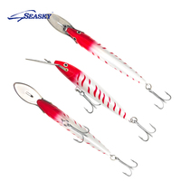 SEASKY 135mm 30g Leurre de Pêche en Mer Plongeant à Lèvre Métallique en Plastique Dur ABS Type Minnow