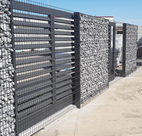 Valla de Aluminio con Rejillas, Recubierta de Polvo, Soldada, con Malla de Piedra, Pantalla de Privacidad para Jardín, Valla de Límite para Paisajes Residenciales