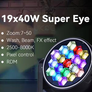 New Stage 19X40w Wash Beam <strong>Fx</strong> Bee Eye RDM Zoom Pixel Ring Halo <strong>Led</strong> Moving Head Lighting Dj Disco <strong>Light</strong> - Product Image 2