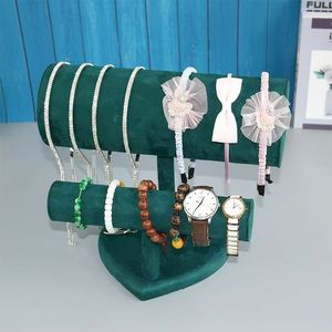 Bracelet en daim, montre, support à bijoux, bandeau, présentoir d'accessoires, à deux/trois niveaux - Product Image 3