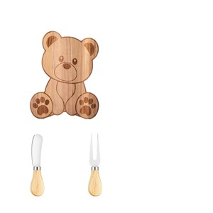 Tabla de queso de madera con forma de oso, bandeja de servir de madera de acacia para el hogar, café, té y fiestas. - Product Image 5