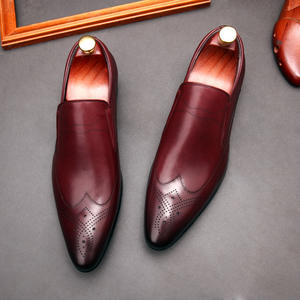 Chaussures habillées Oxford pour hommes, faites à la main, de haute qualité, à bout pointu, respirantes, antidérapantes, légères, à lacets, idéales pour l'été et les mariages. - Product Image 1