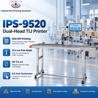 Imprimante jet d'encre industrielle IPS-9520 Tij, machine de codage jet d'encre, imprimante de codes de date, 25,4 mm, 600 DPI, double tête, CE FCC