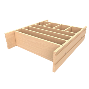 Divisores de Cajones de Madera Contemporáneos de Línea Recta, Organizador de Cajones Pequeños Sin Acabado, Madera de Cedro, Estrecho, para Cubiertos - Product Image 4