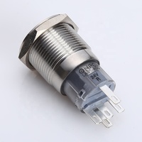 Type populaire ONPOW LAS1AGQ-11ZE 19mm 1NO1NC anneau de verrouillage interrupteur à bouton-poussoir lumineux (approuvé CE)