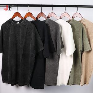 Camiseta de Verano para Hombre, 270G, 100% Algodón, Lavado Ácido, Dobladillo Curvo, Manga Corta Raglán, Estilo Vintage Urbano - Product Image 1