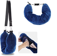 JYM Oreiller de voyage multifonctionnel en forme de U avec stockage de vêtements Oreiller de voyage en avion