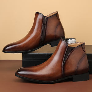 Botas Chelsea de Diseño, Estilo Occidental de Lujo, con Plataforma y Suela Gruesa, Formales, de Moda, para Hombre - Product Image 4