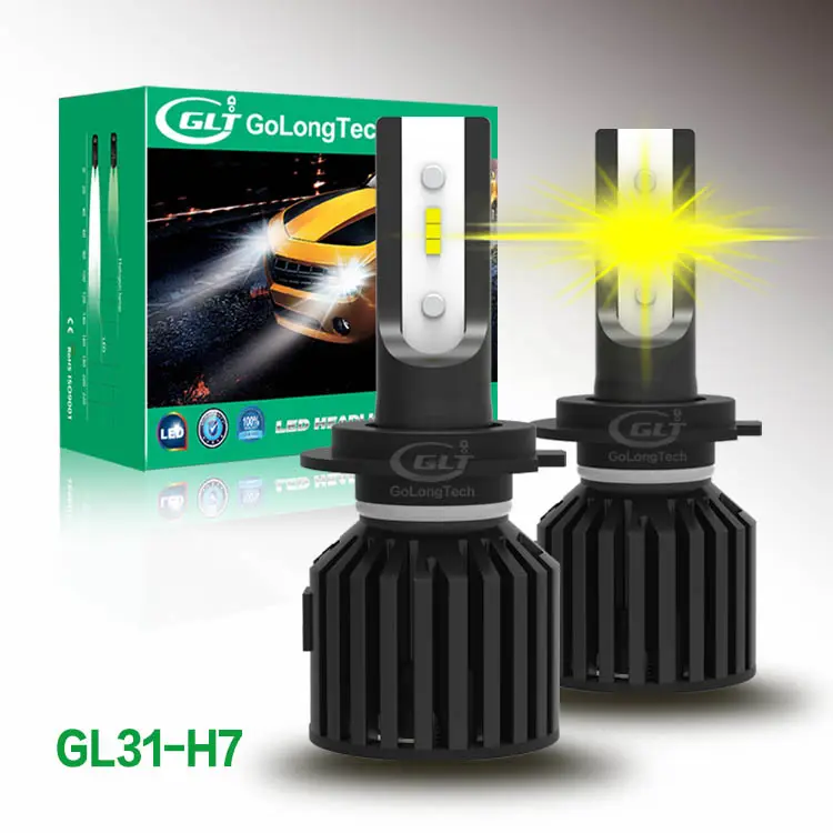 GL31 H7 السيارات مصابيح السيارة الأمامية ضوء <span class=keywords><strong>led</strong></span> السيارات مصابيح مزودة بإضاءة ليد