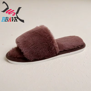 Simple Style Soft Fur Home <b>Slippers</b> Winter Warm Bedroom Sandals Comfortable Soft Low Heel <b>Slippers</b> - Product Image 5