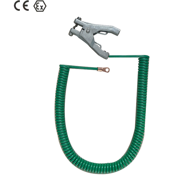 Static Grounding and Bonding Clamps Coil Cable Earth Static Clamp Spiral Wire Flexible Copper Cable Grounding Assemblies