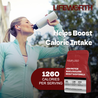 LIFEWORTH Poudre de protéines pour gain de poids sérieux Vitamine C Zinc et vitamine D pour le soutien immunitaire