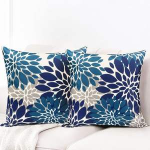 Decorative Throw Pillow Covers for Sofa Living Room Modern Throw Pillow Cover Square <strong>Floral</strong> Flower <strong>Pillowcase</strong> - Product Image 2