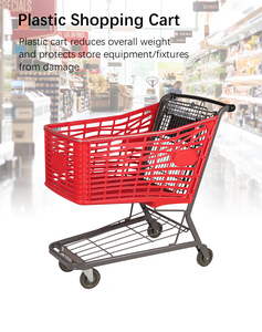 Highbright Popular <b>Plastic</b> Shopping <b>Trolley</b> for Supermarket & Retail Stores - Product Image 3