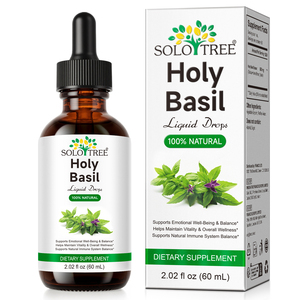 SOLOTREE Integratore Liquido Vegano Senza Alcool con Estratto di Tulsi (Basilico Sacro) a Marchio Privato per Calma, Concentrazione e Supporto Immunitario - Product Image 1