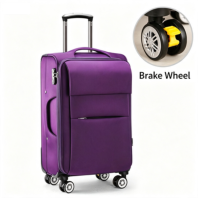 Valise de voyage carrée élégante et personnalisable en tissu Oxford rose, étanche, avec roulettes pivotantes – Vente en gros usine OEM&ODM
