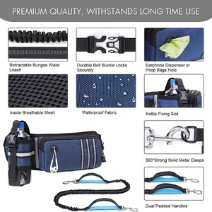 Hands Free Dog Leash with Kettle Fanny Pack Reflective Dog Rope <b>Cat</b> Dog Running Fitness Mobile Waist Bag for Walking Hiking - Product Image 3
