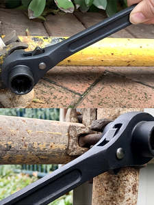 Juego de Llaves de Trinquete de Acero Inoxidable Cromado de Grado Industrial, Métricas, OEM, de Liberación Rápida, con Punta CRV, Reversibles, de 19-21 mm - Product Image 3