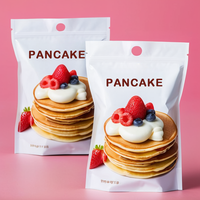 Sachet d'emballage alimentaire imprimé sur mesure pour produits céréaliers, sac sous vide préformé pour fromage, pain, pizza, gaufres, mélange, sachet stand-up pour poudre de crêpes