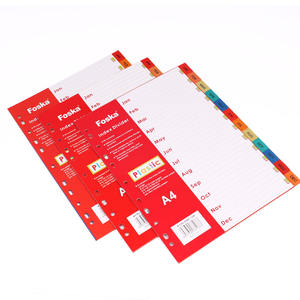 Fournisseurs <span class=keywords><strong>de</strong></span> papeterie Foska <span class=keywords><strong>Séparateur</strong></span> <span class=keywords><strong>de</strong></span> fichiers en gros Onglets transparents et colorés Diviseur d'insertion en PP pour reliure à anneaux - Product Image 1