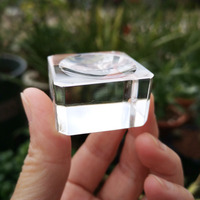 Mini boule de cristal carrée Transparent 2,5 c/3cm, support à boules en cristal, vente en gros, livraison gratuite