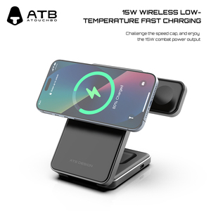 ATB <span class=keywords><strong>mini</strong></span> prodotti smart caricabatterie wireless pieghevole come portafoglio 3 in 1 caricatore senza fili per iPhone 16 per Apple Watch per <span class=keywords><strong>AirPods</strong></span> - Product Image 5