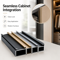 Profils en aluminium sur mesure de la série OEM 6063, surface anodisée et peinte en poudre, profilé en aluminium découpé pour armoire de cuisine