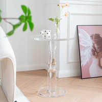 Hot Sale Modernes Design Home Use Wohnzimmer Acryl Runder Tisch Einfacher transparenter kleiner Acryl Tisch