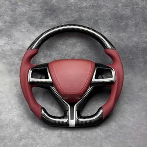 Volante de Lujo en Fibra de Carbono y Cuero Nappa para <span class=keywords><strong>Maserati</strong></span> <span class=keywords><strong>Ghibli</strong></span> Levante con Costuras y Logotipo Personalizados - Product Image 2