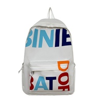 Sac à dos de voyage grande capacité pour étudiantes (collège/lycée) style coréen, imprimé lettres, mode urbaine, été 2024