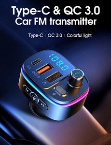 T65 <strong>Bluetooth</strong> Car Accessories Mp3 Player FM Transmitter With PD QC 3.0 Charger <strong>Adaptor</strong> - Product Image 2