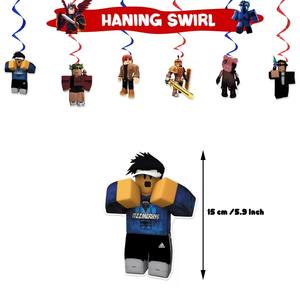 <span class=keywords><strong>Ensemble</strong></span> de vaisselle jetable sur le thème des jeux Roblox pour anniversaire, décoration de fête de jeu de Thanksgiving, fournitures de table pour fête - Product Image 2