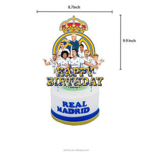 Belle Rétro Réel <span class=keywords><strong>Benzema</strong></span> Football Décorations <span class=keywords><strong>De</strong></span> Fête D'anniversaire Fan Football Équipe Bunting Gâteau Toppers Imprimé Ballons Club Cadeaux - Product Image 4