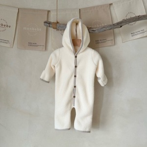 Combinaison de bébé en <span class=keywords><strong>polaire</strong></span> à manches longues pour l'automne et l'hiver, vente en gros, nouveau-né, boutons, combinaison à capuche en sherpa pour enfants - Product Image 5