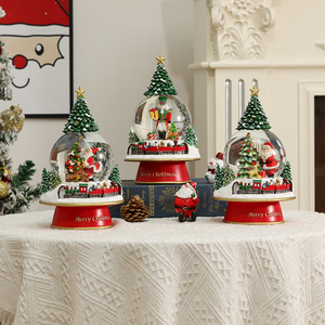 Gran oferta, decoración navideña, regalo artesanal, globo de nieve de Príncipe y árbol con Base de <span class=keywords><strong>tren</strong></span> giratoria - Product Image 6