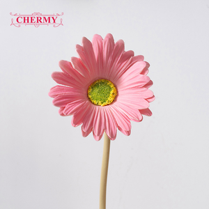 CH016 Flores Artificiales de Gerbera de PU con Tacto Real, Color Naranja y Blanco, para Decoración de Bodas y Hogar - Product Image 3