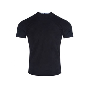 T-shirts en coton doux de logo de jacquard de broderie de col bon marché en gros - Product Image 3