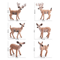 Ensemble de figurines de cerfs de Noël en simulation très vendu - Modèle de cerf de Noël, renne, cerf à queue blanche, jouet décoratif