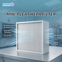 Filtre à air HEPA plissé profond H14 avec cadre en aluminium pour équipement de purification d'air de cabinet de ventilation, support OEM ODM, panneau filtrant