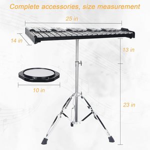 Xilófono/Glockenspiel Profesional <span class=keywords><strong>de</strong></span> Aluminio <span class=keywords><strong>de</strong></span> 32 Notas, Kit <span class=keywords><strong>de</strong></span> Campanas <span class=keywords><strong>para</strong></span> Principiantes y Adultos, Pad <span class=keywords><strong>de</strong></span> Práctica Silencioso, 3 <span class=keywords><strong>Tipos</strong></span> <span class=keywords><strong>de</strong></span> <span class=keywords><strong>Baquetas</strong></span> - Product Image 2