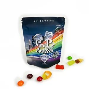 Exit edibles packagingカスタムプリントフォイルラミネートプラスチック再封可能ジップロックバッグ防臭キャンディーグミ3.5gマイラーバッグ