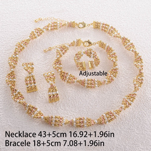 Kinnear – Nouvelle collection de bijoux en or véritable 22 carats, <span class=keywords><strong>ensemble</strong></span> original de Dubaï, haute qualité, style africain et italien, tricolore, 4 pièces, collier ras <span class=keywords><strong>du</strong></span> cou pour femme - Product Image 6
